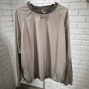 Sunice Men's Size XL V-neck Loose Fit Taupe & Grey Golf Pullover / Windbreaker